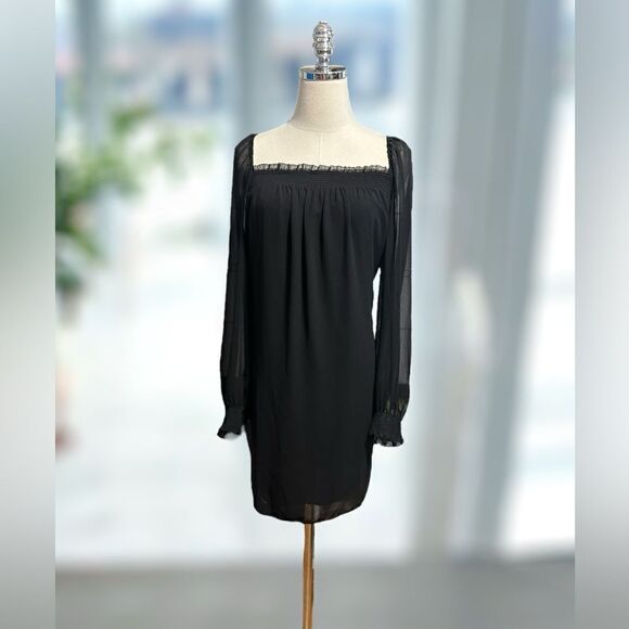 NWT Aritzia Wilfred Free Alana Babydoll Puff Long Sleeve Mini Dress Size L - Picture 2 of 13